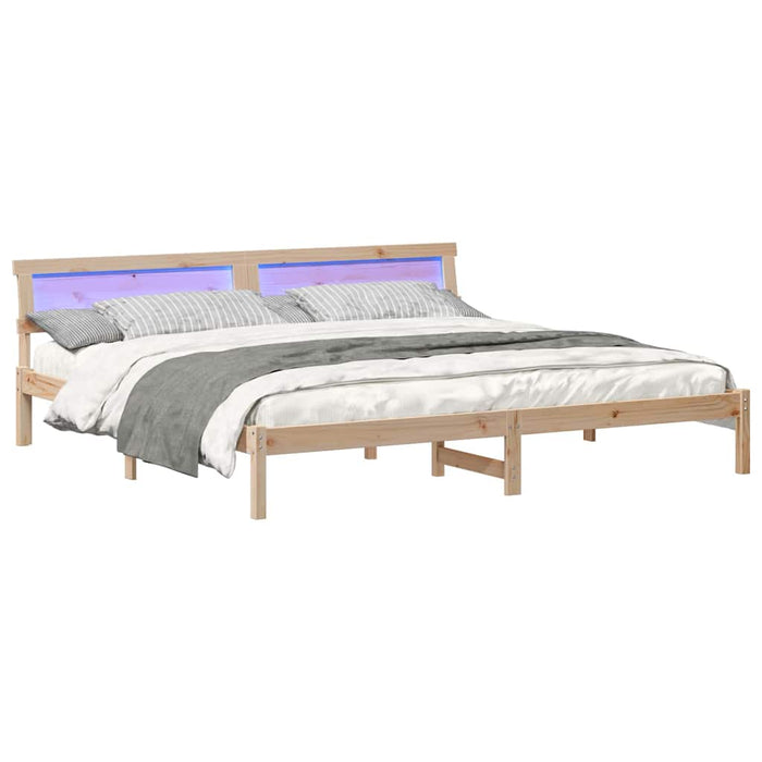 Cadru de pat cu headboard Maro 180 x 200 cm Lemn de pin masiv - WALTI WALTI