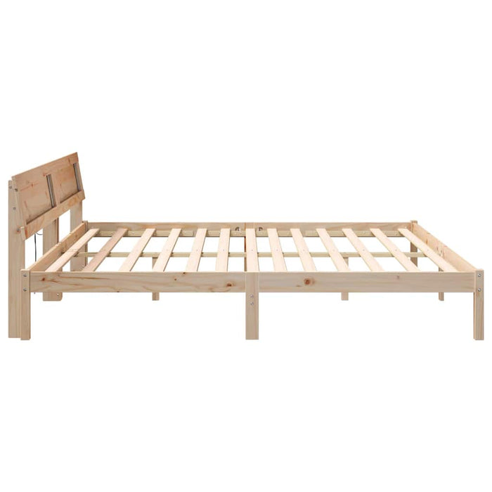Cadru de pat cu headboard Maro 180 x 200 cm Lemn de pin masiv - WALTI WALTI