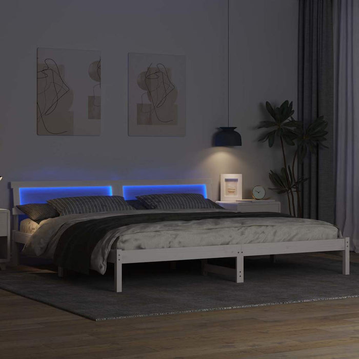 Cadru de pat cu headboard Alb 180 x 200 cm Lemn de pin masiv - WALTI WALTI