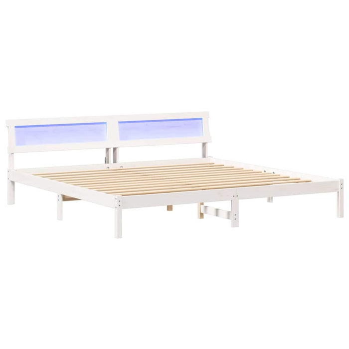 Cadru de pat cu headboard Alb 180 x 200 cm Lemn de pin masiv - WALTI WALTI