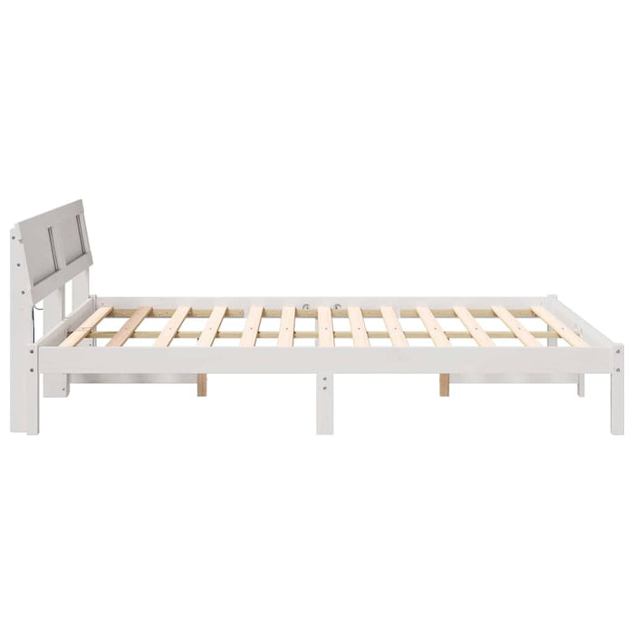 Cadru de pat cu headboard Alb 160 x 200 cm Lemn de pin masiv - WALTI WALTI