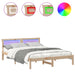 Cadru de pat cu headboard Maro 140 x 200 cm Lemn de pin masiv - WALTI WALTI