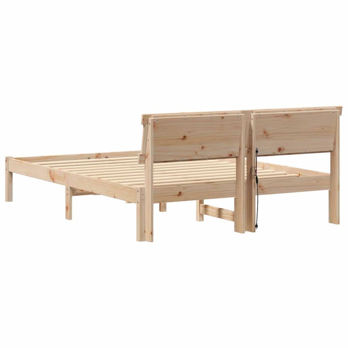 Cadru de pat cu headboard Maro 120 x 200 cm Lemn de pin masiv - WALTI WALTI