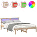 Cadru de pat cu headboard Maro 140 x 190 cm Lemn de pin masiv - WALTI WALTI