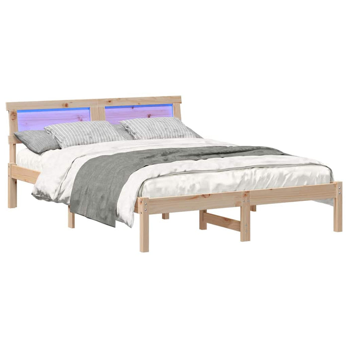 Cadru de pat cu headboard Maro 120 x 190 cm Lemn de pin masiv - WALTI WALTI