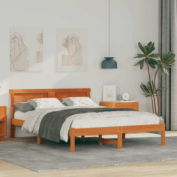 Cadru de pat Maroniu cerat 120 x 190 cm Lemn de pin masiv - WALTI WALTI