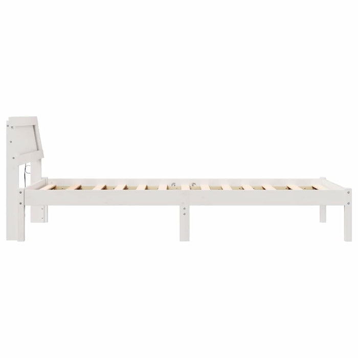 Cadru de pat cu headboard Alb 100 x 200 cm Lemn de pin masiv - WALTI WALTI