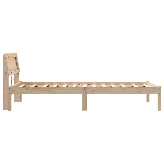 Cadru de pat cu headboard Maro 80 x 200 cm Lemn de pin masiv - WALTI WALTI