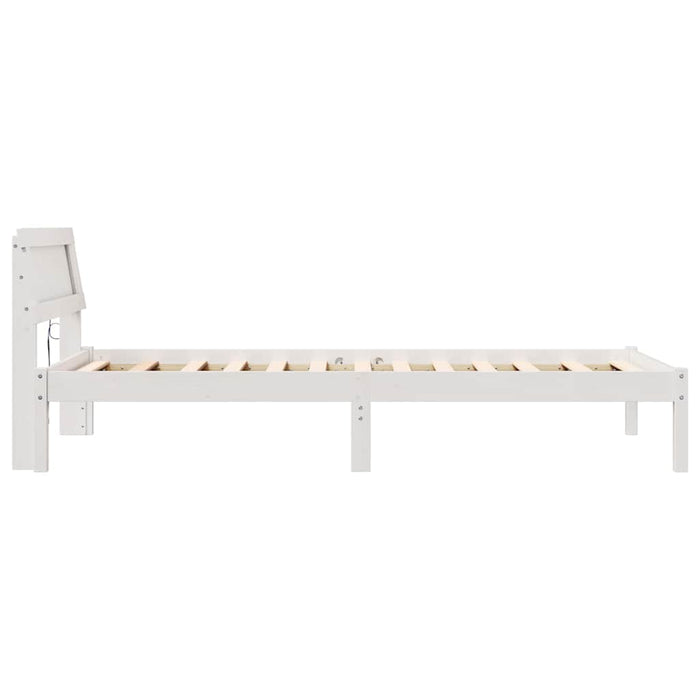 Cadru de pat cu headboard Alb 90 x 190 cm Lemn de pin masiv - WALTI WALTI