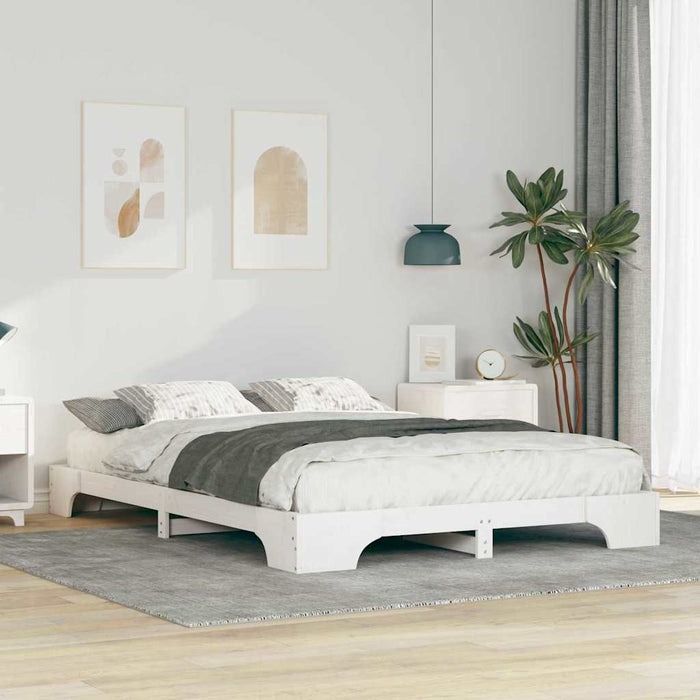 Cadru de pat Alb 140 x 210 cm Lemn de pin masiv - WALTI WALTI