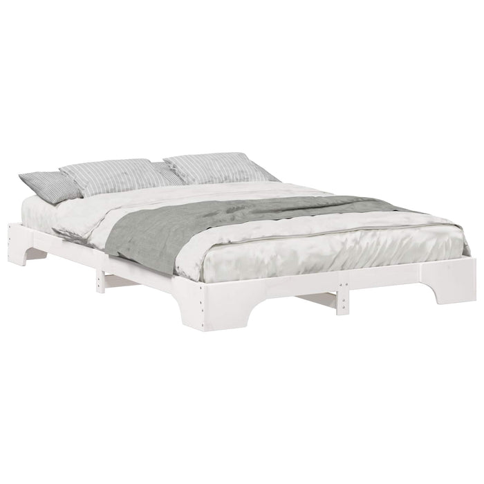 Cadru de pat Alb 140 x 210 cm Lemn de pin masiv - WALTI WALTI