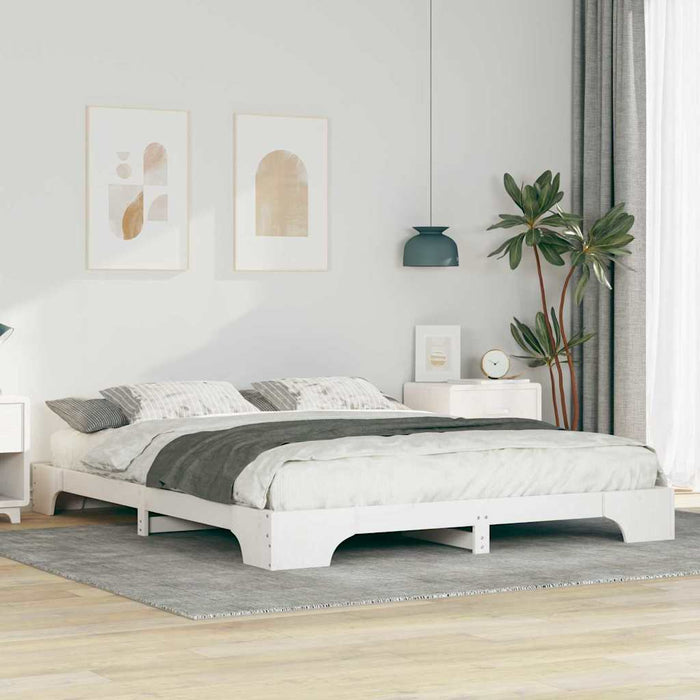 Cadru de pat Alb 160 x 210 cm Lemn de pin masiv - WALTI WALTI