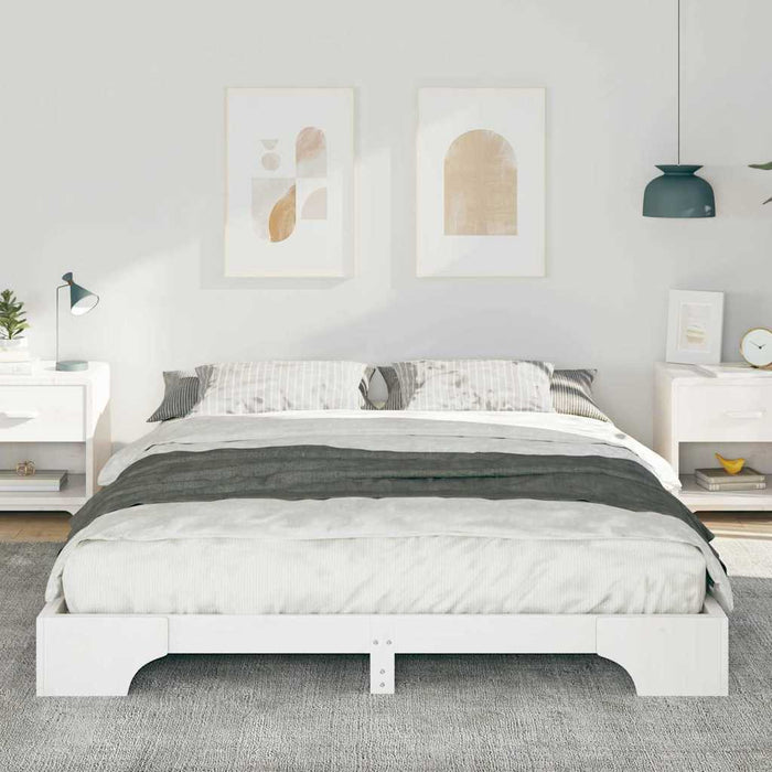 Cadru de pat Alb 160 x 210 cm Lemn de pin masiv - WALTI WALTI