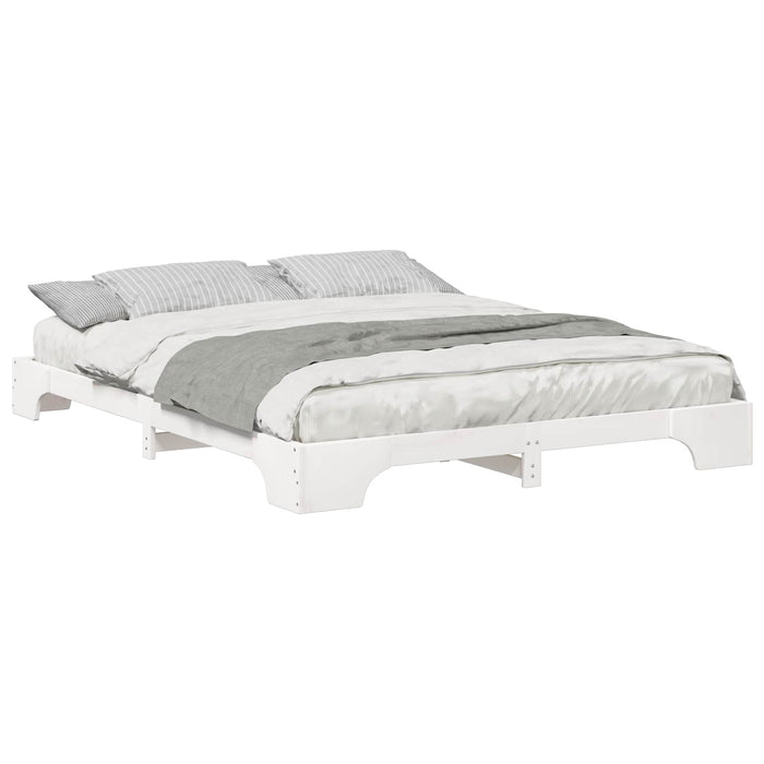 Cadru de pat Alb 160 x 210 cm Lemn de pin masiv - WALTI WALTI