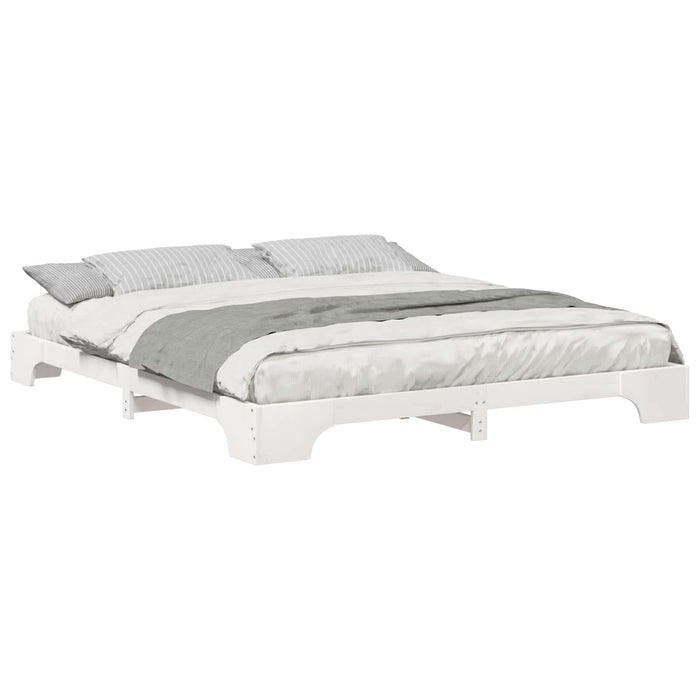 Cadru de pat Alb 180 x 210 cm Lemn de pin masiv - WALTI WALTI