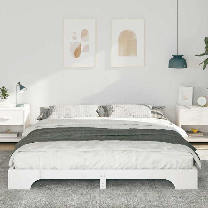 Cadru de pat Alb 200 x 210 cm Lemn de pin masiv - WALTI WALTI