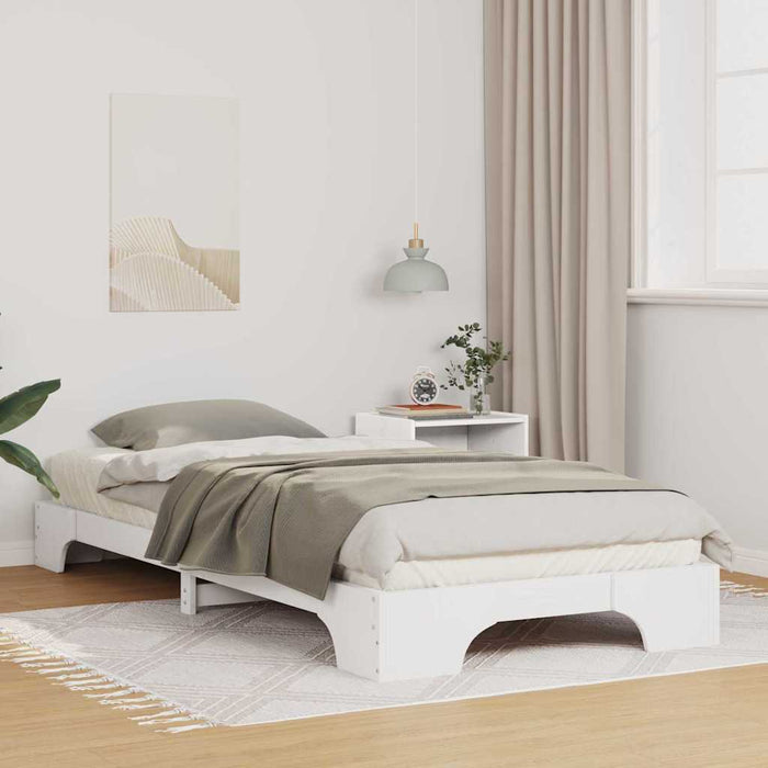 Cadru de pat Alb 90 x 220 cm Lemn de pin masiv - WALTI WALTI