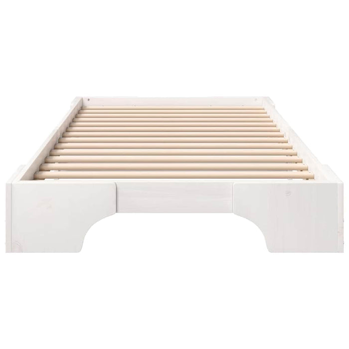 Cadru de pat Alb 90 x 220 cm Lemn de pin masiv - WALTI WALTI