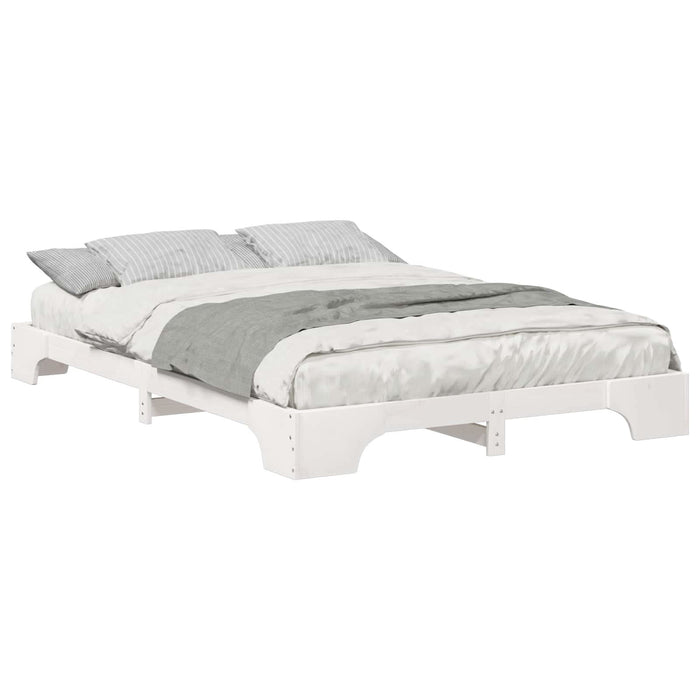 Cadru de pat Alb 140 x 220 cm Lemn de pin masiv - WALTI WALTI