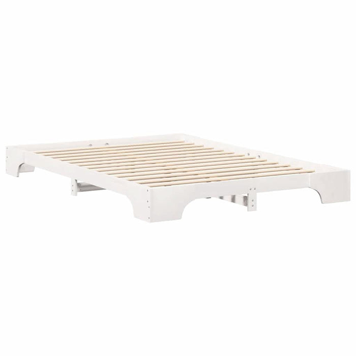 Cadru de pat Alb 140 x 220 cm Lemn de pin masiv - WALTI WALTI