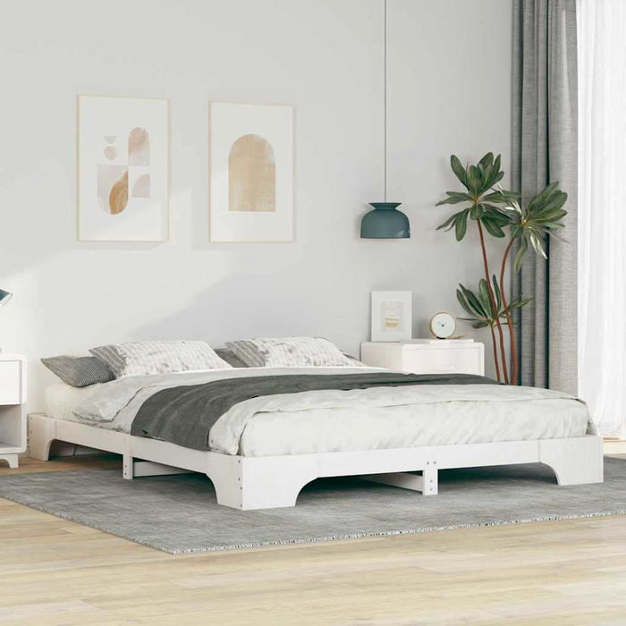 Cadru de pat Alb 160 x 220 cm Lemn de pin masiv - WALTI WALTI