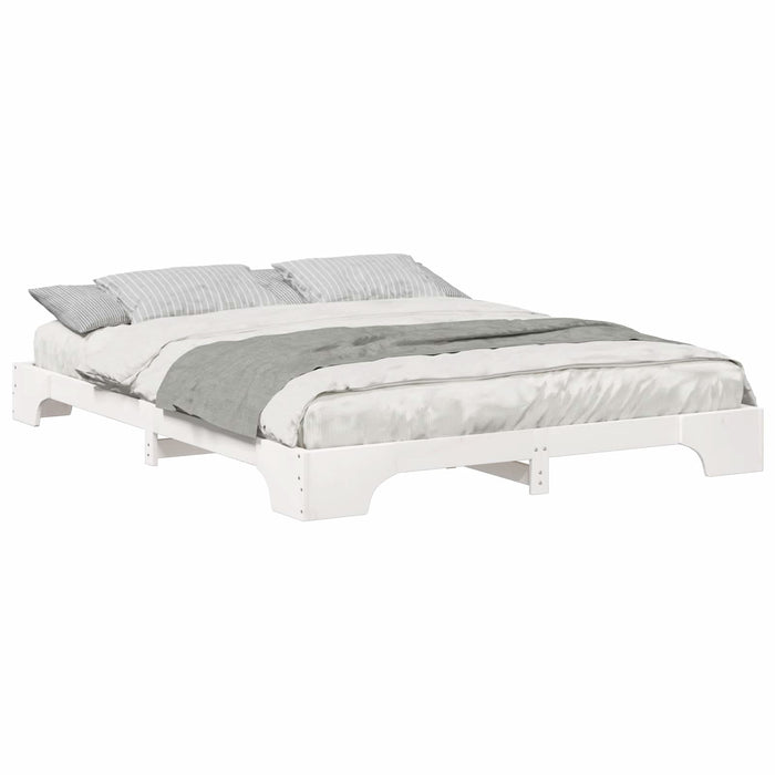 Cadru de pat Alb 160 x 220 cm Lemn de pin masiv - WALTI WALTI