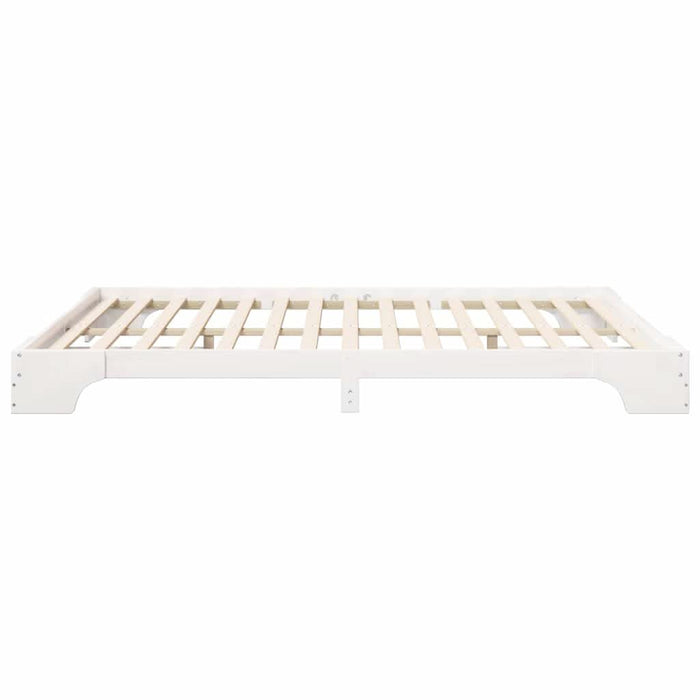 Cadru de pat Alb 160 x 220 cm Lemn de pin masiv - WALTI WALTI