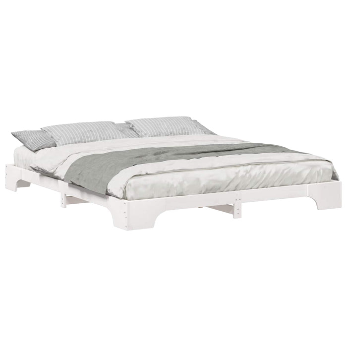 Cadru de pat Alb 180 x 220 cm Lemn de pin masiv - WALTI WALTI
