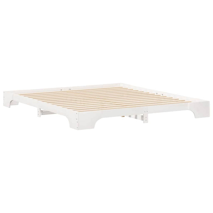 Cadru de pat Alb 180 x 220 cm Lemn de pin masiv - WALTI WALTI