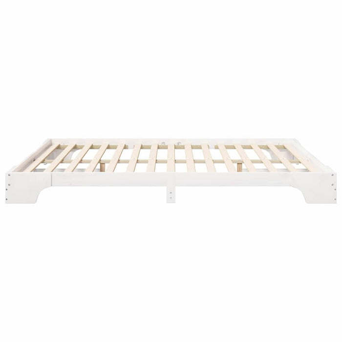 Cadru de pat Alb 180 x 220 cm Lemn de pin masiv - WALTI WALTI