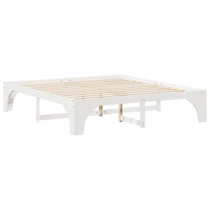 Cadru de pat Alb 200 x 200 cm Lemn de pin masiv - WALTI WALTI