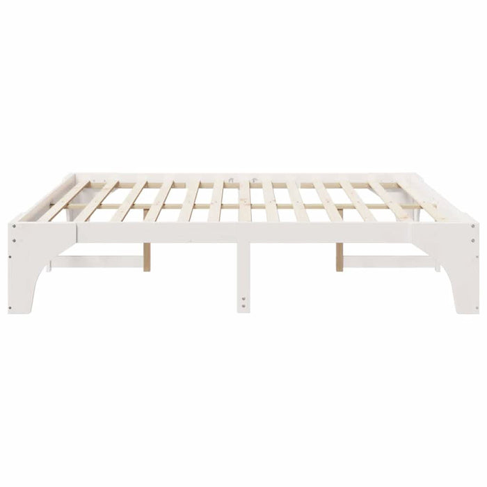 Cadru de pat Alb 200 x 200 cm Lemn de pin masiv - WALTI WALTI