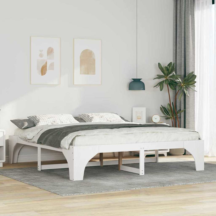 Cadru de pat Alb 180 x 200 cm Lemn de pin masiv - WALTI WALTI
