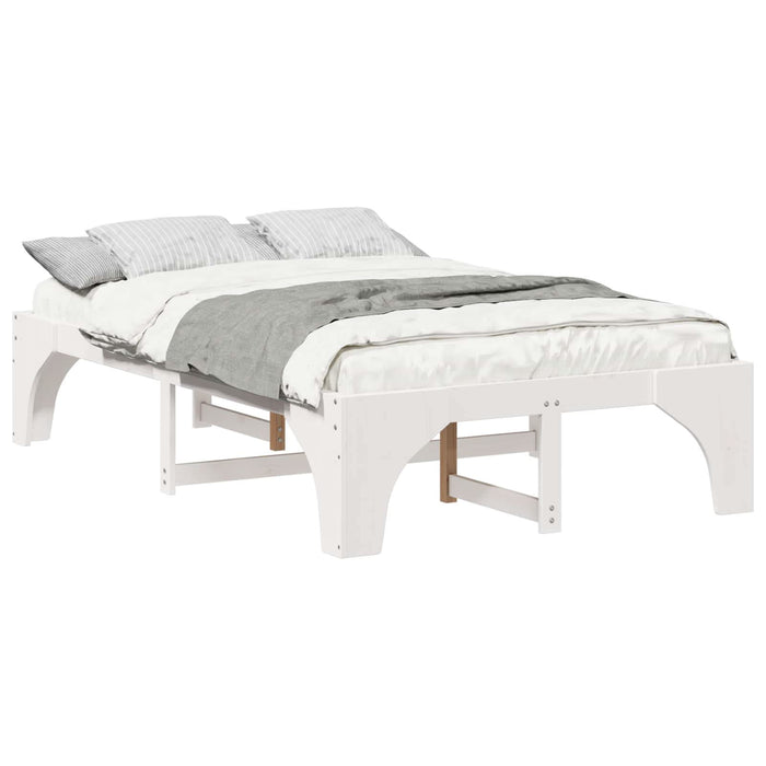 Cadru de pat Alb 140 x 190 cm Lemn de pin masiv - WALTI WALTI