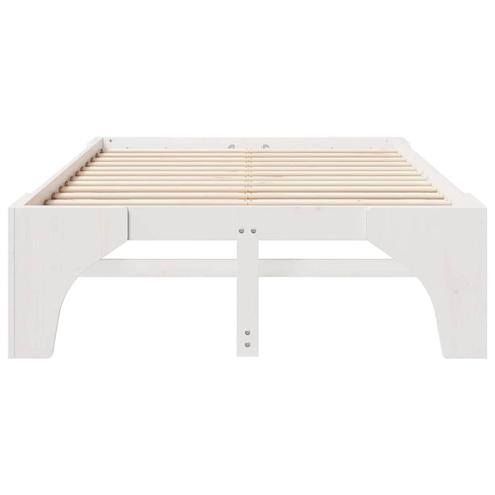 Cadru de pat Alb 135 x 190 cm Lemn de pin masiv - WALTI WALTI