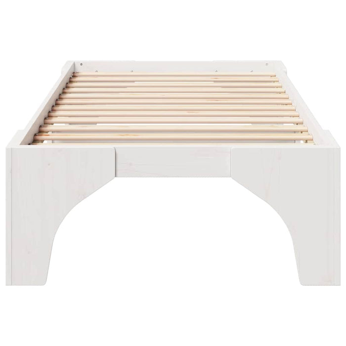 Cadru de pat Alb 90 x 190 cm Lemn de pin masiv - WALTI WALTI