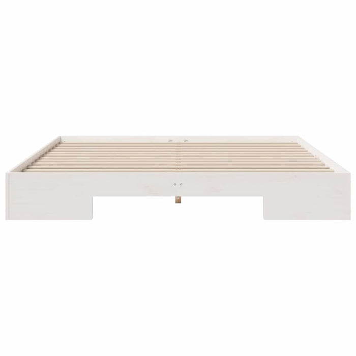 Cadru de pat de podea Alb 200 x 200 cm Lemn masiv de pin - WALTI WALTI