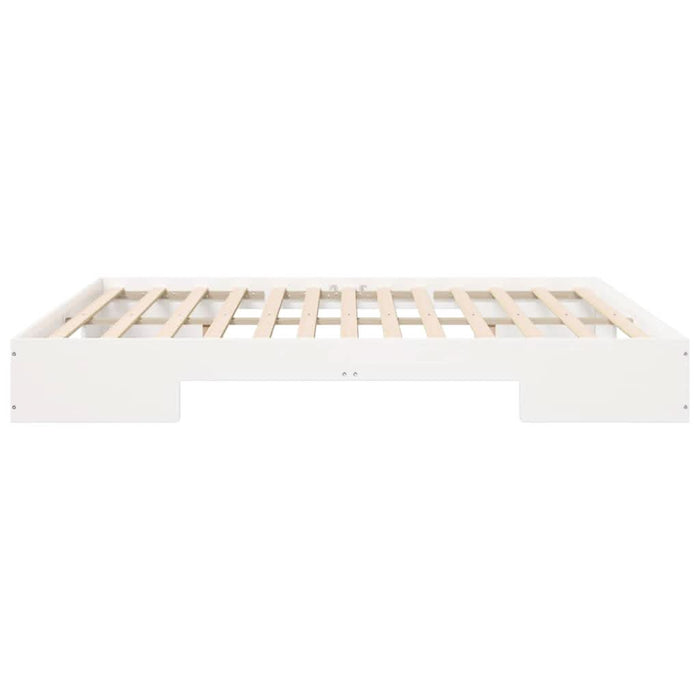 Cadru de pat de podea Alb 200 x 200 cm Lemn masiv de pin - WALTI WALTI