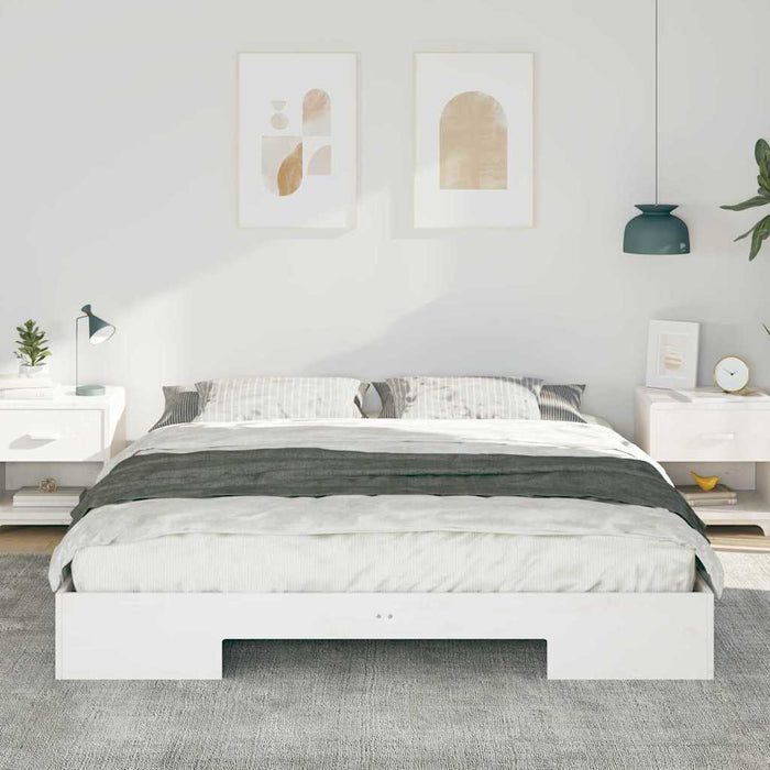 Cadru de pat de podea Alb 180 x 200 cm Lemn masiv de pin - WALTI WALTI