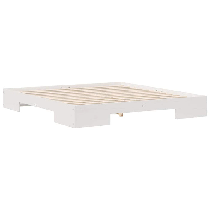 Cadru de pat de podea Alb 180 x 200 cm Lemn masiv de pin - WALTI WALTI