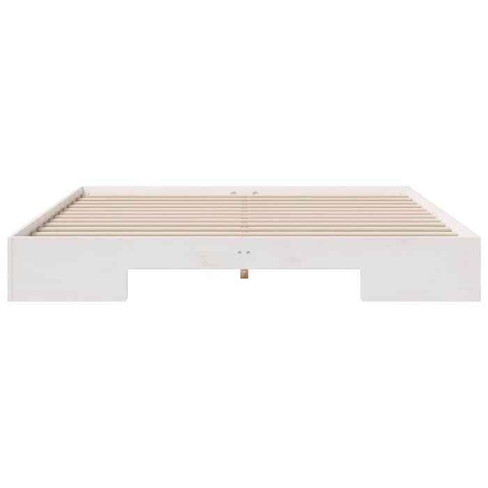 Cadru de pat de podea Alb 180 x 200 cm Lemn masiv de pin - WALTI WALTI