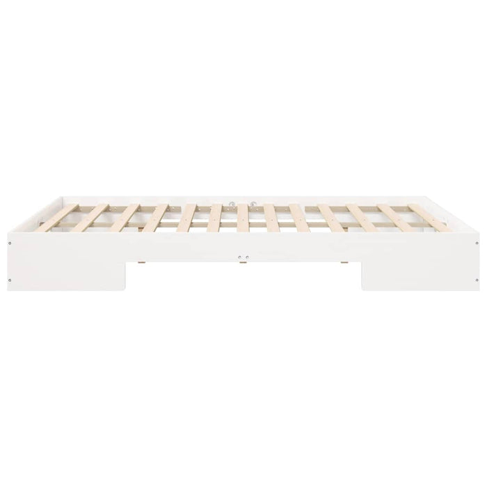Cadru de pat de podea Alb 150 x 200 cm Lemn masiv de pin - WALTI WALTI