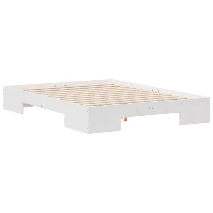 Cadru de pat de podea Alb 120 x 200 cm Lemn masiv de pin - WALTI WALTI