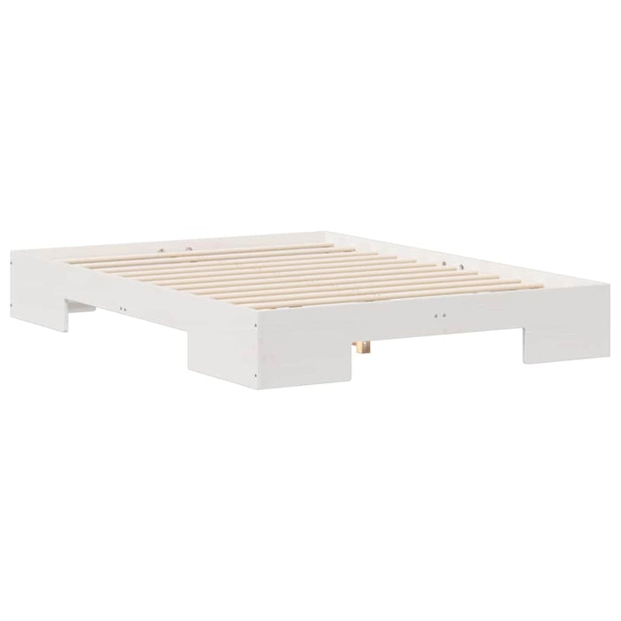Cadru de pat de podea Alb 120 x 200 cm Lemn masiv de pin - WALTI WALTI