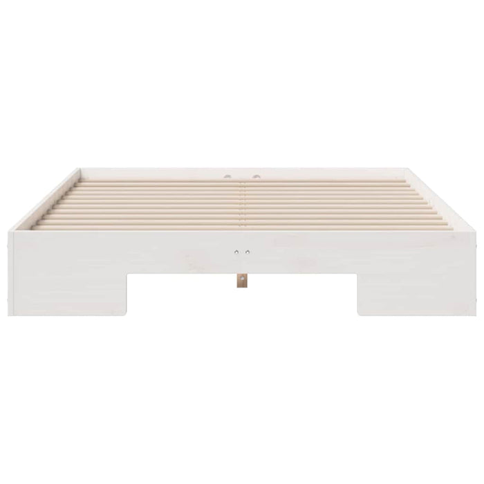 Cadru de pat de podea Alb 120 x 200 cm Lemn masiv de pin - WALTI WALTI