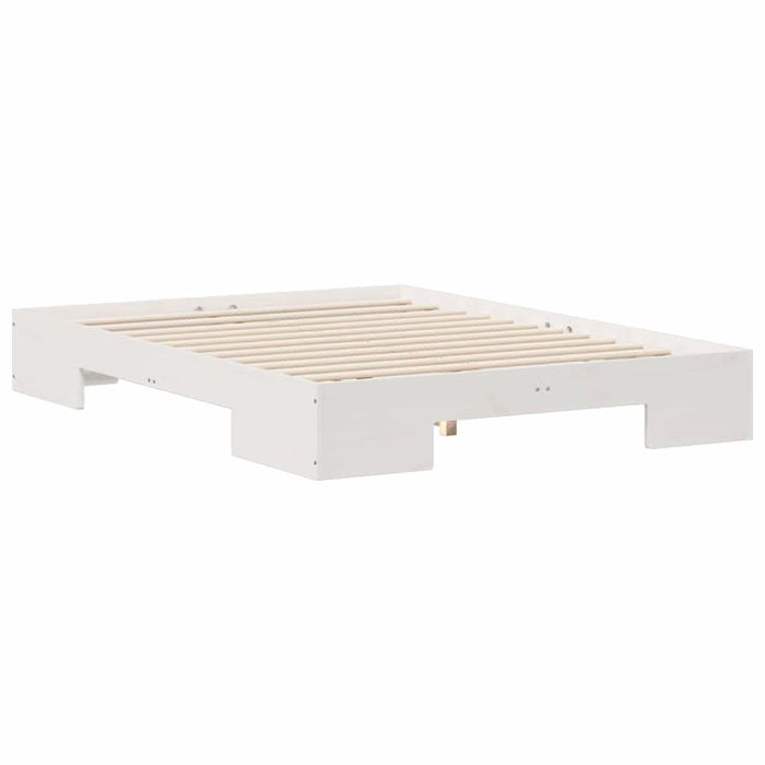 Cadru de pat de podea Alb 120 x 190 cm Lemn masiv de pin - WALTI WALTI