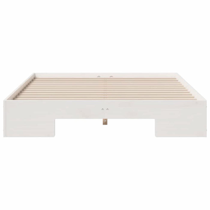 Cadru de pat de podea Alb 120 x 190 cm Lemn masiv de pin - WALTI WALTI
