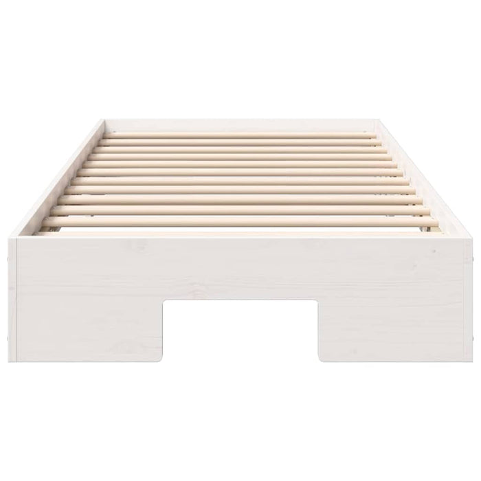 Cadru de pat de podea Alb 100 x 200 cm Lemn masiv de pin - WALTI WALTI