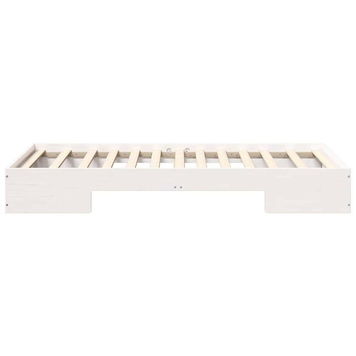 Cadru de pat de podea Alb 100 x 200 cm Lemn masiv de pin - WALTI WALTI
