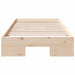Cadru de pat de podea Maro 75 x 190 cm Lemn masiv de pin - WALTI WALTI